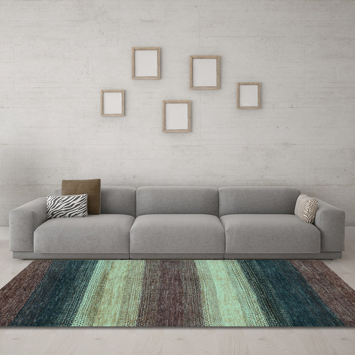 Machine Washable Abstract Light Blue Modern Rug in a Living Room, wshabs235lblu