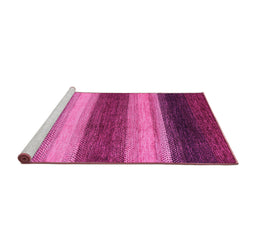 Sideview of Machine Washable Abstract Pink Modern Rug, wshabs235pnk