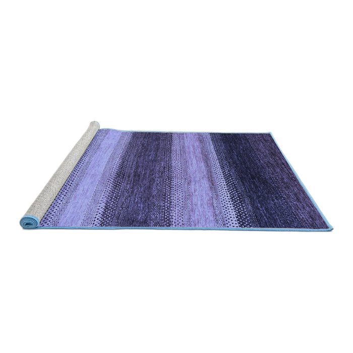 Sideview of Machine Washable Abstract Blue Modern Rug, wshabs235blu