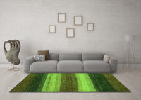 Machine Washable Abstract Green Modern Rug, wshabs235grn