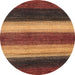 Round Abstract Saffron Red Modern Rug, abs235