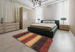 Machine Washable Abstract Saffron Red Rug in a Bedroom, wshabs235