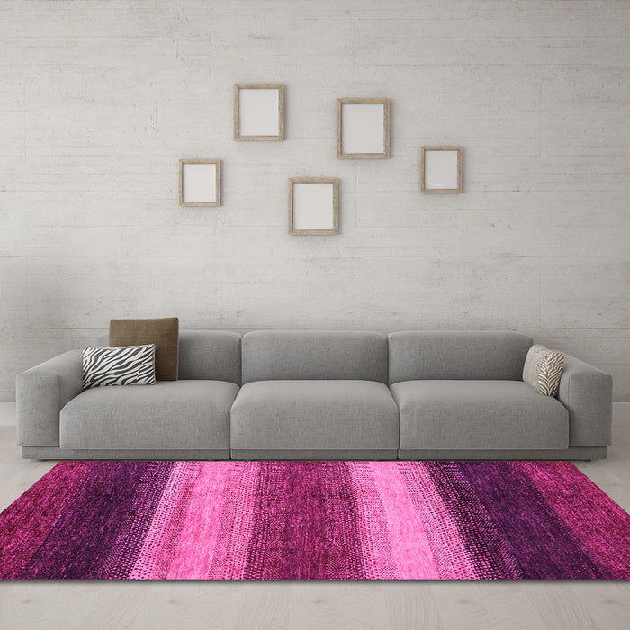 Machine Washable Abstract Pink Modern Rug in a Living Room, wshabs235pnk