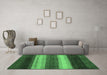 Machine Washable Abstract Emerald Green Modern Area Rugs in a Living Room,, wshabs235emgrn