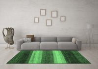 Machine Washable Abstract Emerald Green Modern Rug, wshabs235emgrn