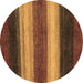 Round Abstract Brown Modern Rug, abs235brn