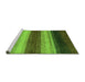 Sideview of Machine Washable Abstract Green Modern Area Rugs, wshabs235grn