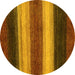 Round Abstract Yellow Modern Rug, abs235yw