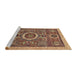 Sideview of Machine Washable Abstract Red Brown Rug, wshabs2360