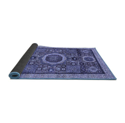 Sideview of Abstract Blue Modern Rug, abs2360blu