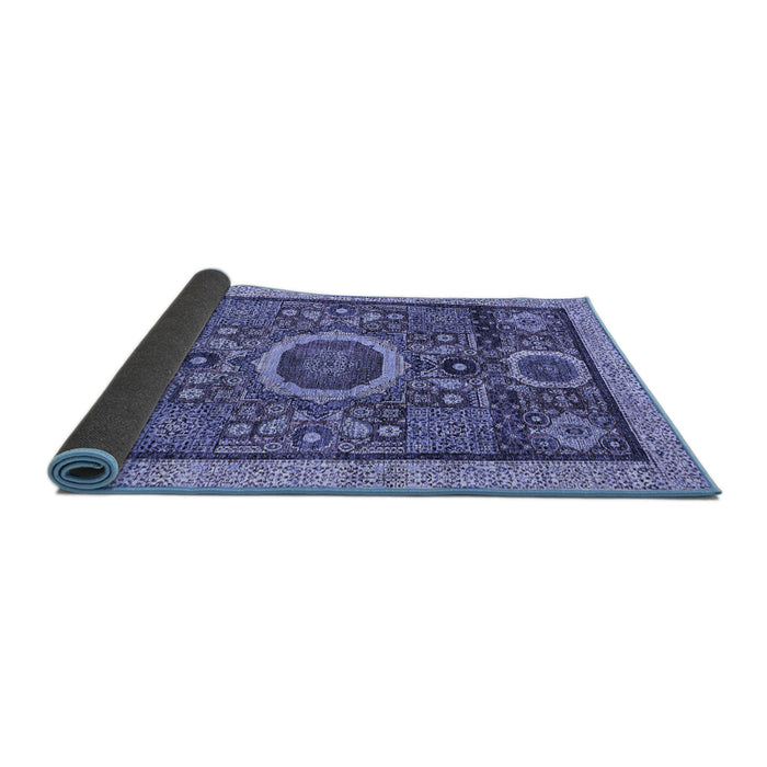 Sideview of Abstract Blue Modern Rug, abs2360blu