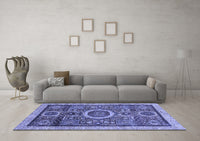 Machine Washable Abstract Blue Modern Rug, wshabs2360blu