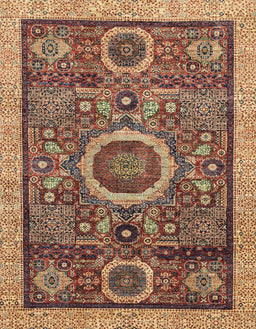 Abstract Red Brown Modern Rug, abs2360