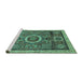 Sideview of Machine Washable Abstract Turquoise Modern Area Rugs, wshabs2360turq