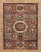 Machine Washable Abstract Red Brown Rug, wshabs2360