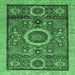 Square Abstract Emerald Green Modern Rug, abs2360emgrn