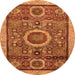 Round Abstract Orange Modern Rug, abs2360org