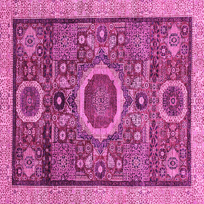 Square Abstract Pink Modern Rug, abs2360pnk