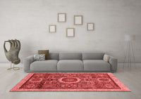 Machine Washable Abstract Red Modern Rug, wshabs2360red