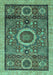 Machine Washable Abstract Turquoise Modern Area Rugs, wshabs2360turq