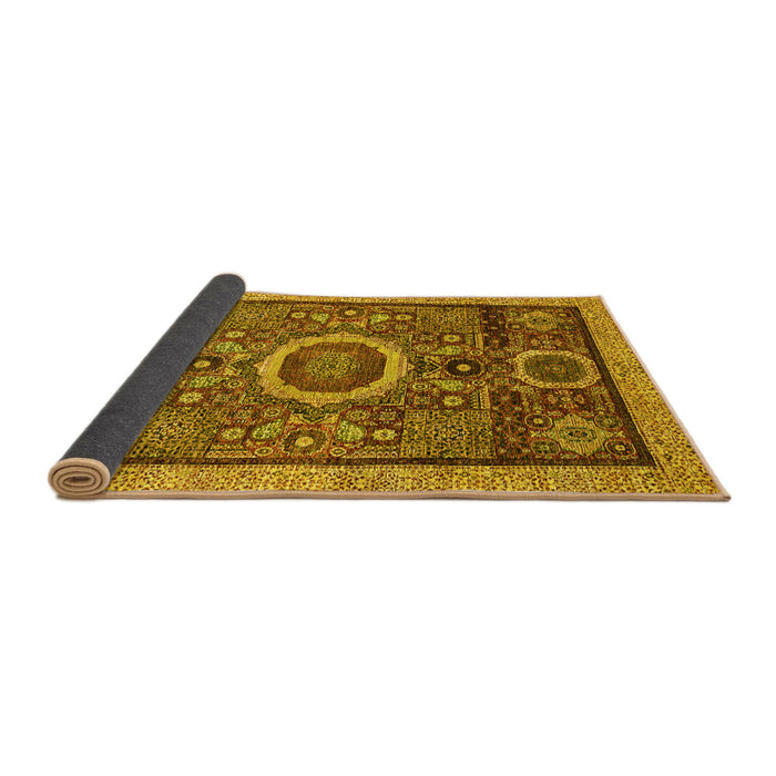 Sideview of Abstract Yellow Modern Rug, abs2360yw