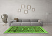 Machine Washable Abstract Green Modern Area Rugs in a Living Room,, wshabs2360grn