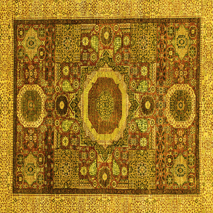 Square Abstract Yellow Modern Rug, abs2360yw