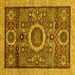 Square Abstract Yellow Modern Rug, abs2360yw