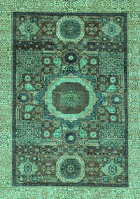 Abstract Turquoise Modern Rug, abs2360turq