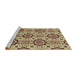 Sideview of Machine Washable Abstract Dark Sienna Brown Rug, wshabs2361