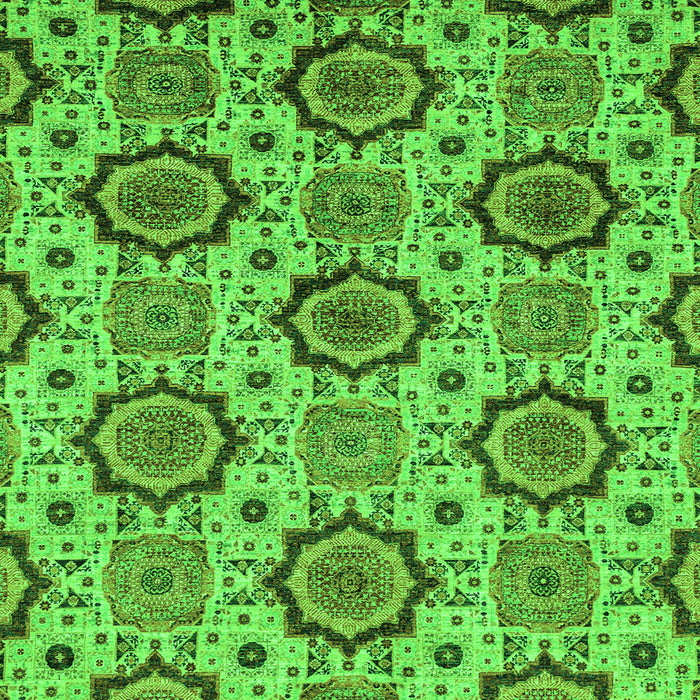 Square Machine Washable Abstract Green Modern Area Rugs, wshabs2361grn