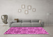 Machine Washable Abstract Pink Modern Rug in a Living Room, wshabs2361pnk