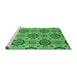 Sideview of Machine Washable Abstract Emerald Green Modern Area Rugs, wshabs2361emgrn