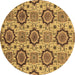 Round Machine Washable Abstract Brown Modern Rug, wshabs2361brn