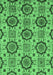 Machine Washable Abstract Emerald Green Modern Area Rugs, wshabs2361emgrn