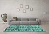 Machine Washable Abstract Light Blue Modern Rug, wshabs2361lblu