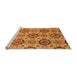 Sideview of Machine Washable Abstract Orange Modern Area Rugs, wshabs2361org