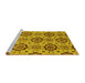 Sideview of Machine Washable Abstract Yellow Modern Rug, wshabs2361yw