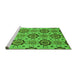 Sideview of Machine Washable Abstract Green Modern Area Rugs, wshabs2361grn