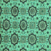 Square Machine Washable Abstract Turquoise Modern Area Rugs, wshabs2361turq