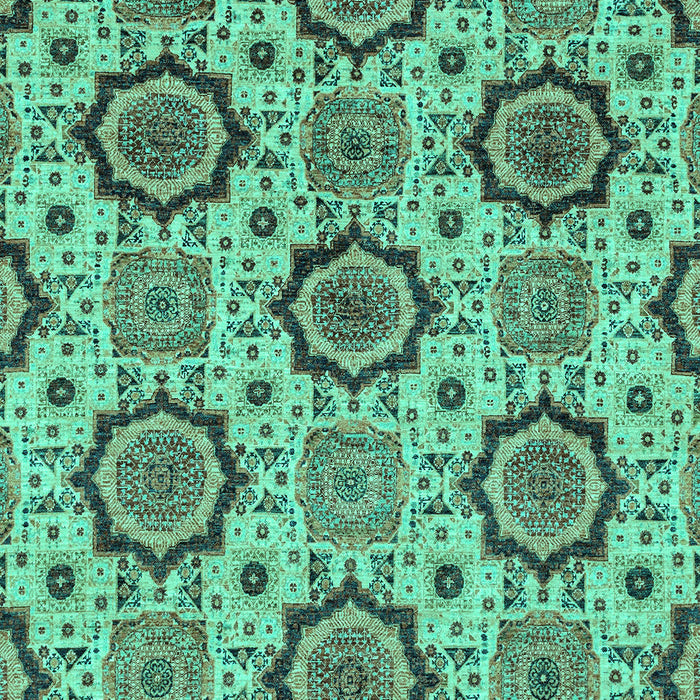 Machine Washable Abstract Turquoise Modern Area Rugs, wshabs2361turq