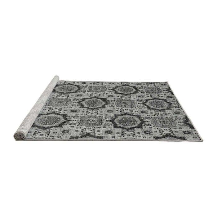 Sideview of Machine Washable Abstract Gray Modern Rug, wshabs2361gry