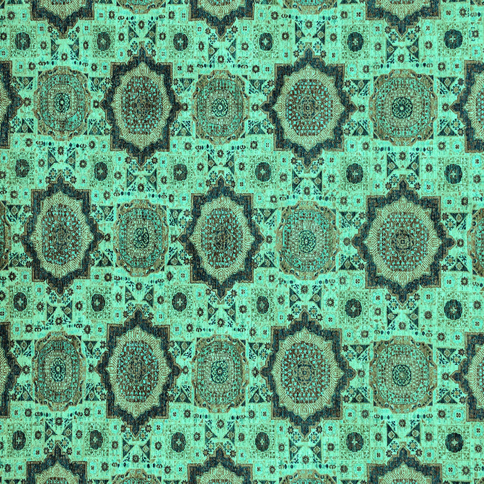 Square Abstract Turquoise Modern Rug, abs2361turq