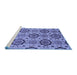 Sideview of Machine Washable Abstract Blue Modern Rug, wshabs2361blu