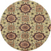 Round Machine Washable Abstract Dark Sienna Brown Rug, wshabs2361