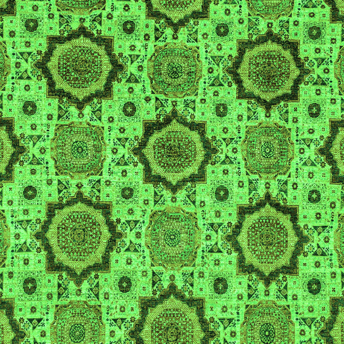 Machine Washable Abstract Green Modern Area Rugs, wshabs2361grn