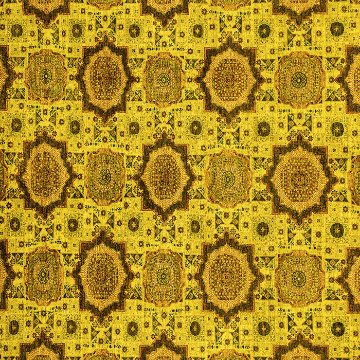 Square Abstract Yellow Modern Rug, abs2361yw