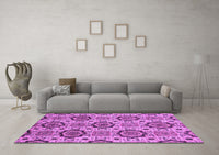 Machine Washable Abstract Purple Modern Rug, wshabs2361pur