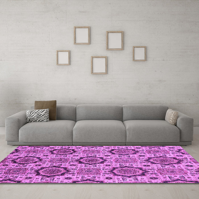 Machine Washable Abstract Purple Modern Area Rugs in a Living Room, wshabs2361pur