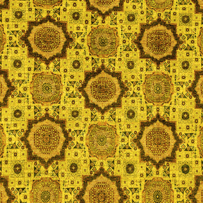 Machine Washable Abstract Yellow Modern Rug, wshabs2361yw